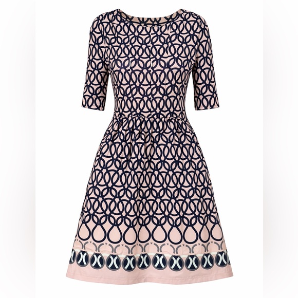 Shelby & Palmer Dresses & Skirts - Shelby & Palmer Pink and Navy Interlocking Circle Dress